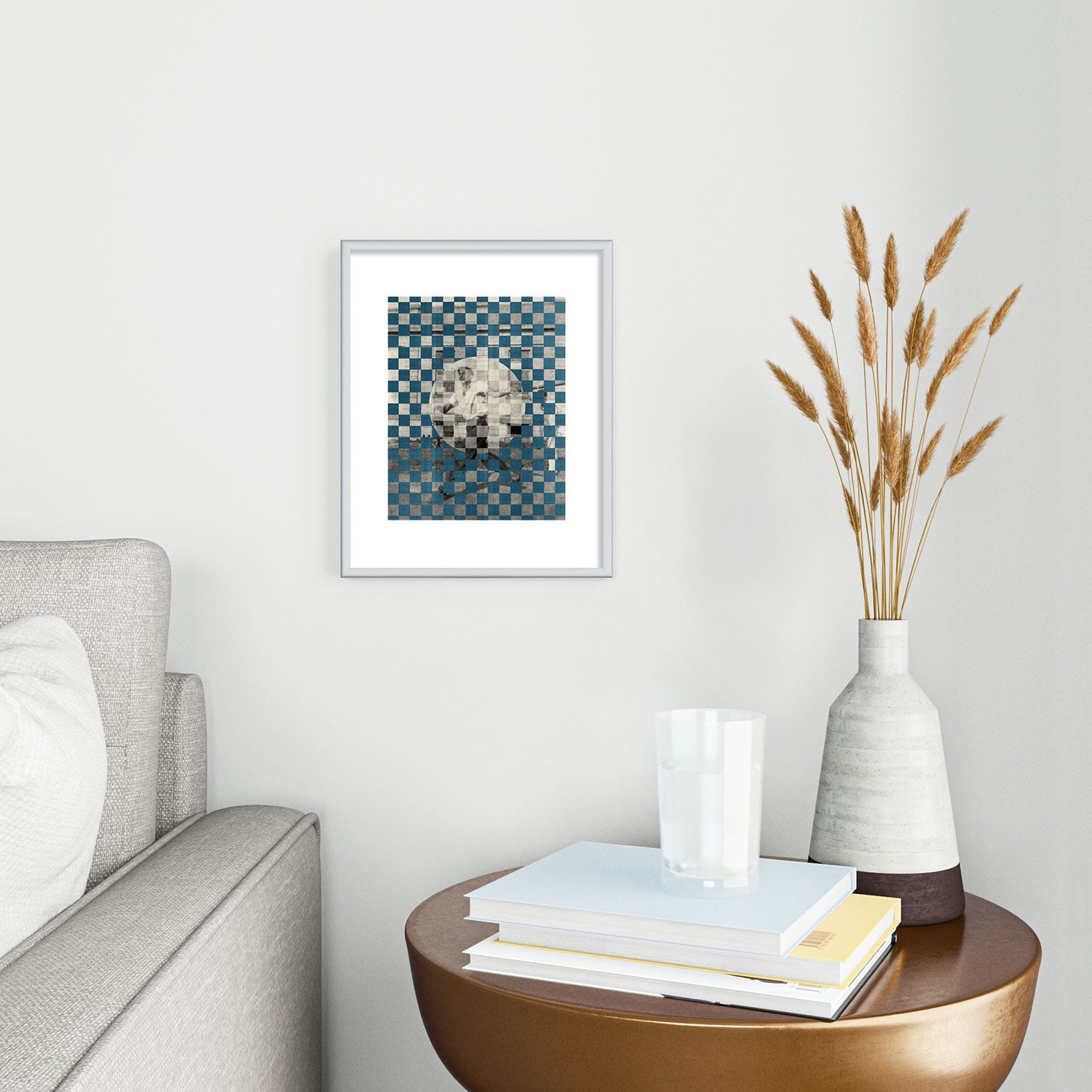 DENY Designs Checker Collage Metal Framed Art Print