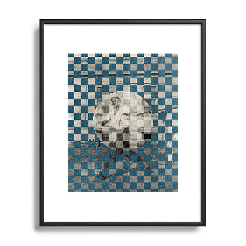 DENY Designs Checker Collage Metal Framed Art Print