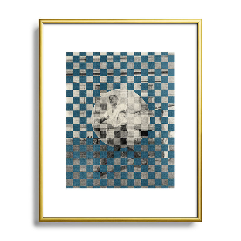 DENY Designs Checker Collage Metal Framed Art Print