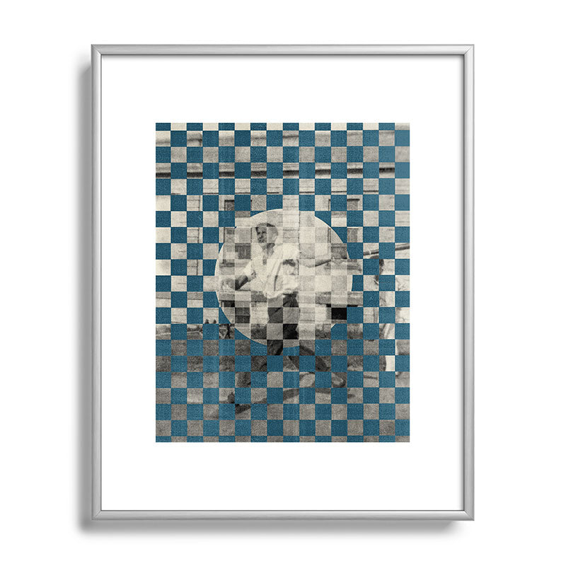 DENY Designs Checker Collage Metal Framed Art Print