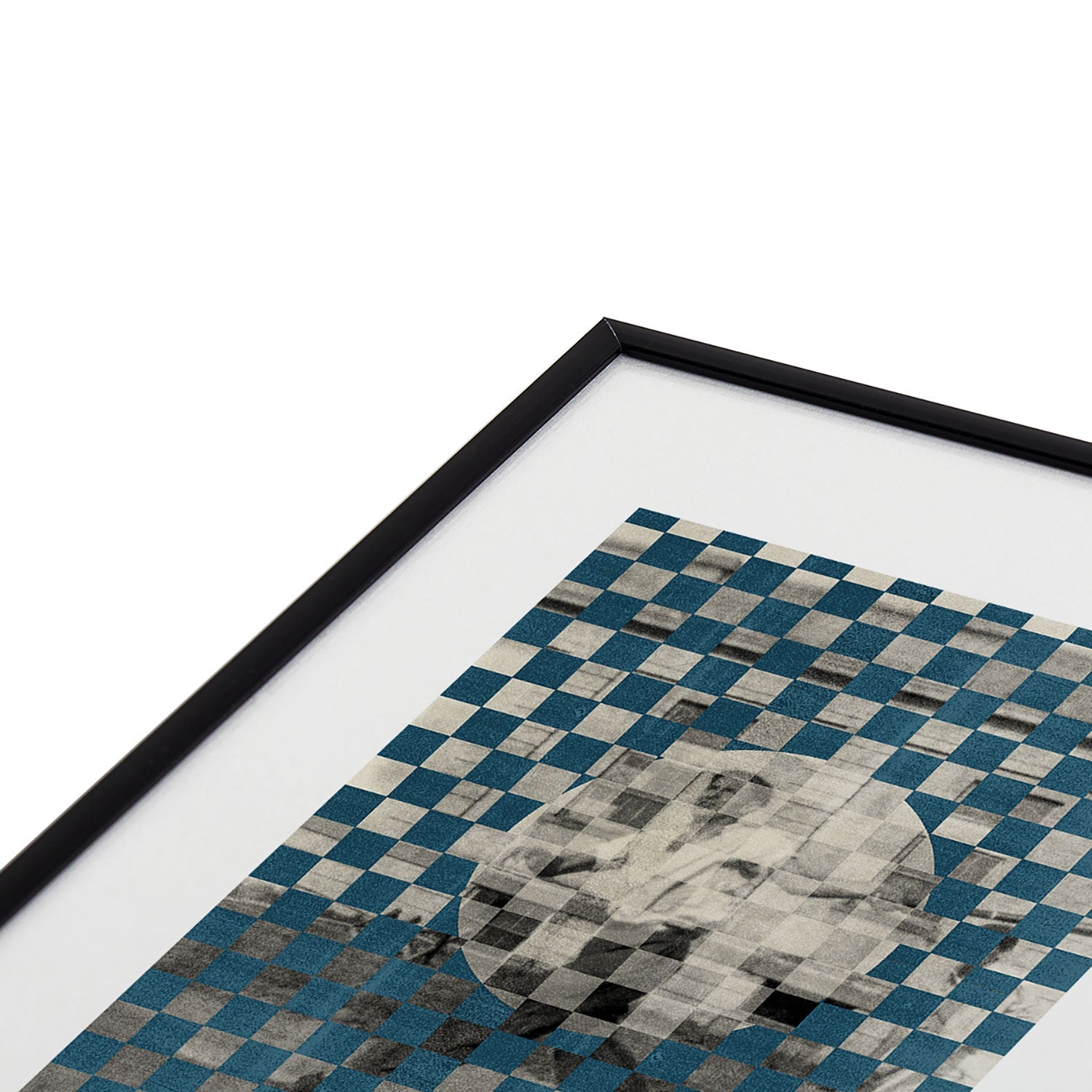 DENY Designs Checker Collage Metal Framed Art Print