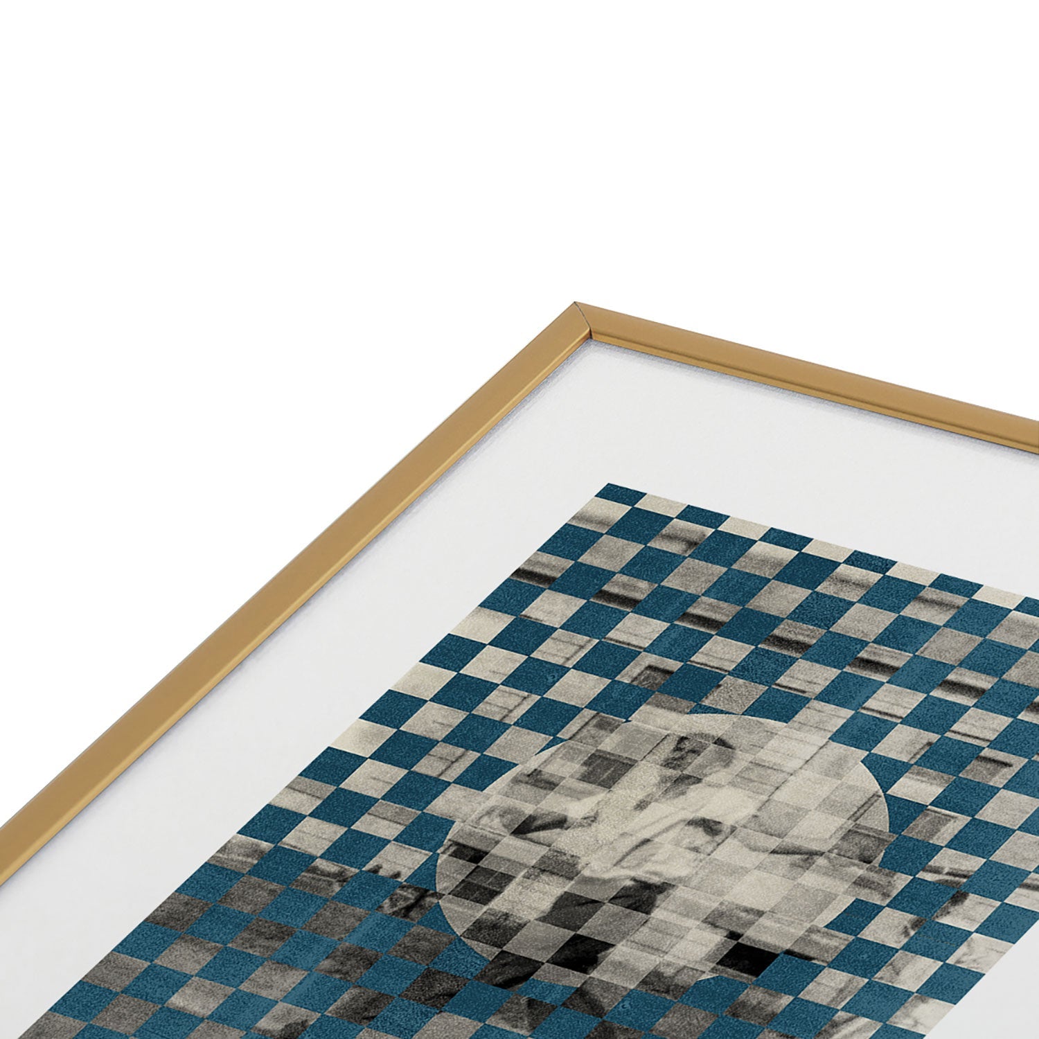 DENY Designs Checker Collage Metal Framed Art Print