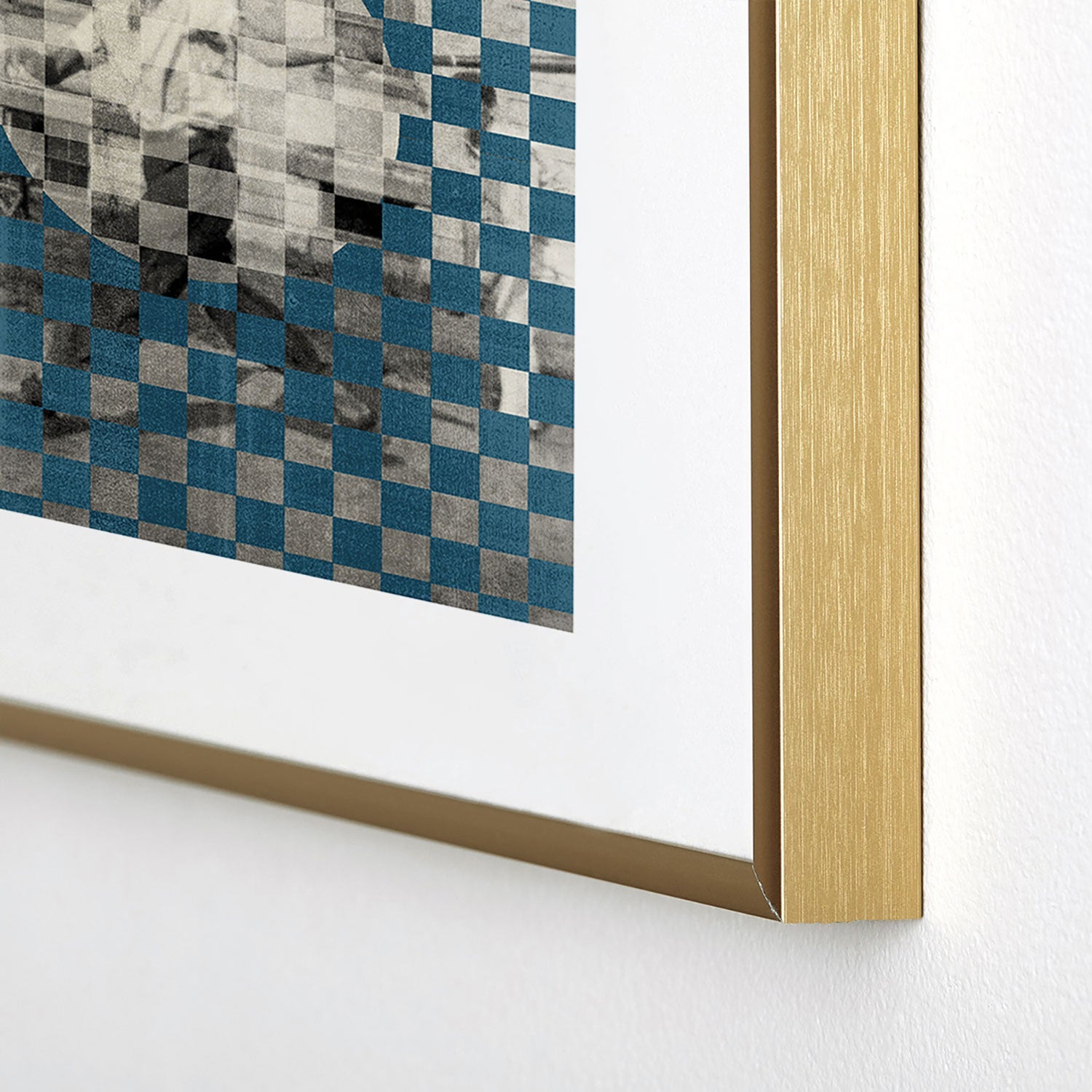 DENY Designs Checker Collage Metal Framed Art Print