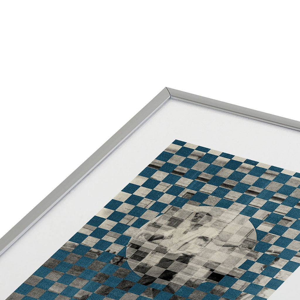 DENY Designs Checker Collage Metal Framed Art Print