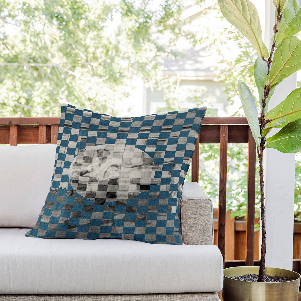 DENY Designs Checker Collage Outdoor Throw Pillow