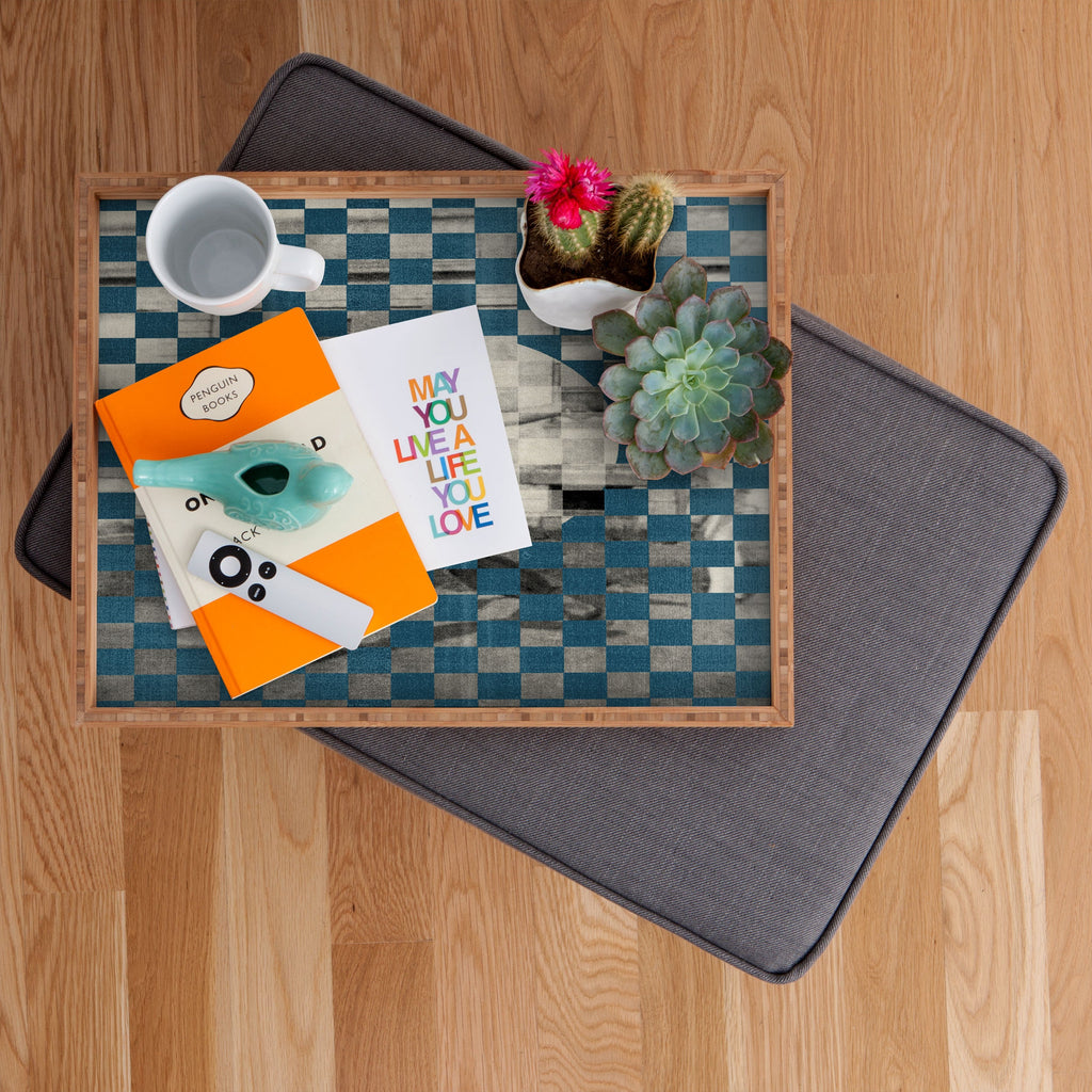 DENY Designs Checker Collage Rectangular Tray