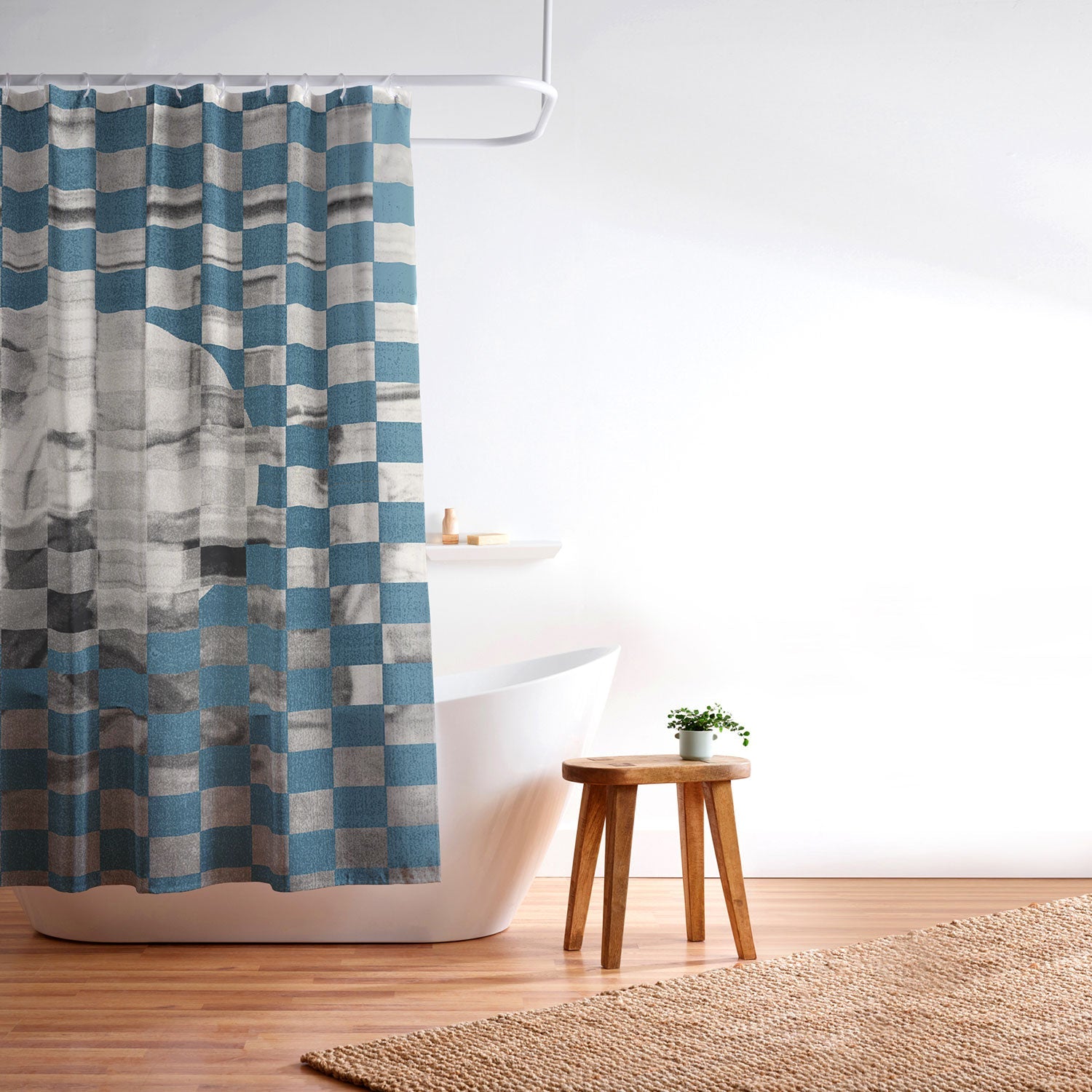 DENY Designs Checker Collage Shower Curtain