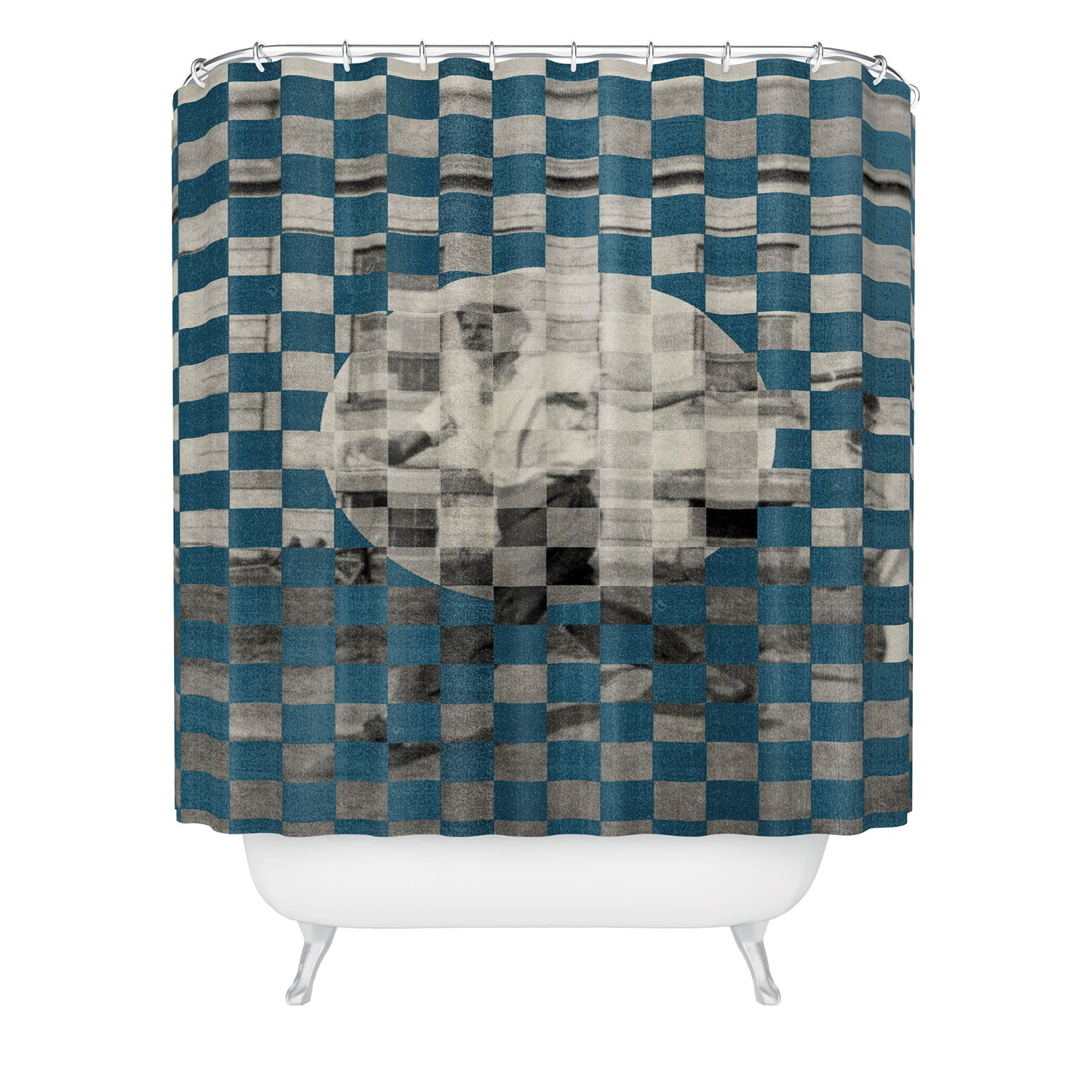 DENY Designs Checker Collage Shower Curtain
