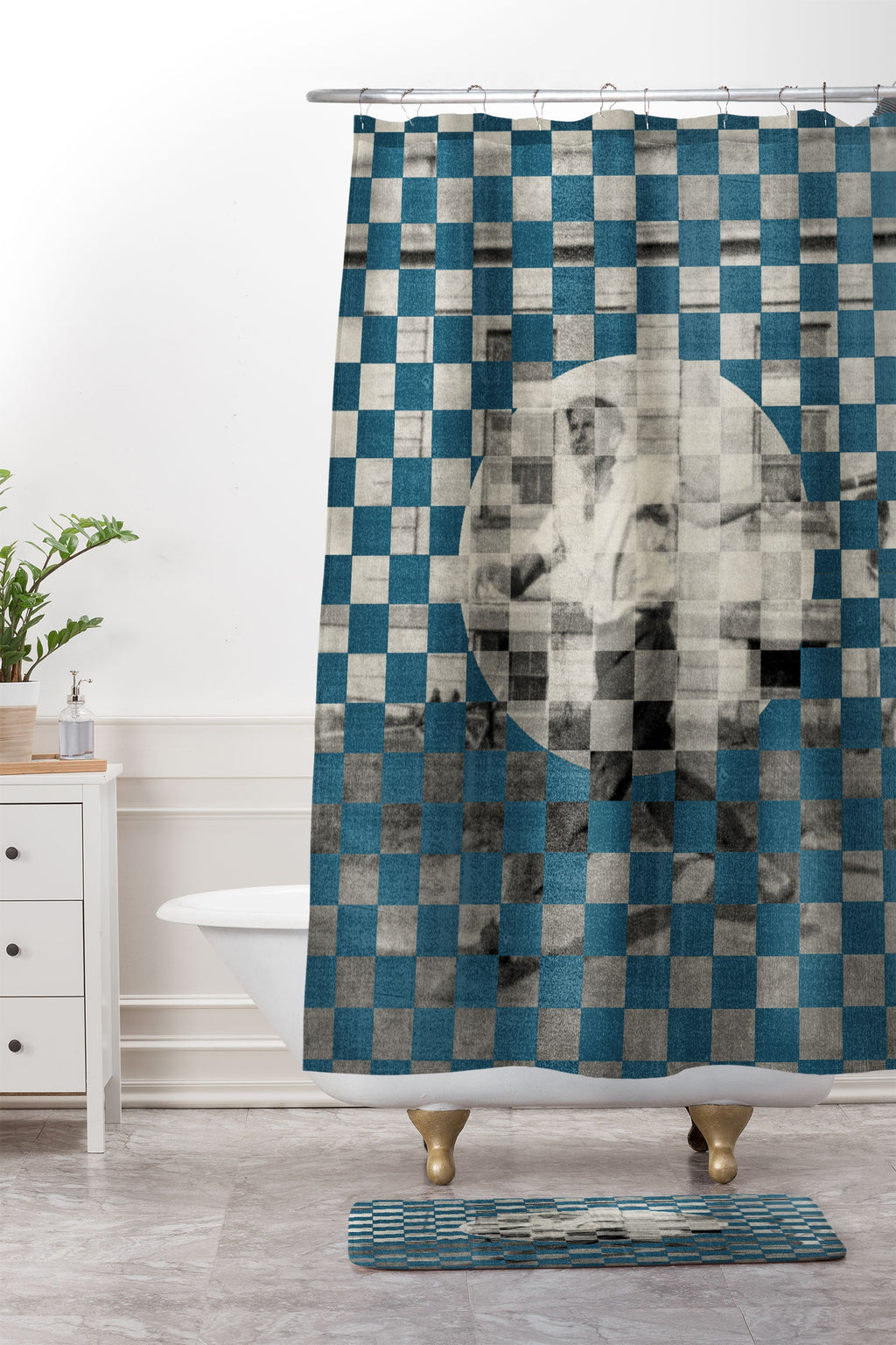 DENY Designs Checker Collage Memory Foam Bath Mat