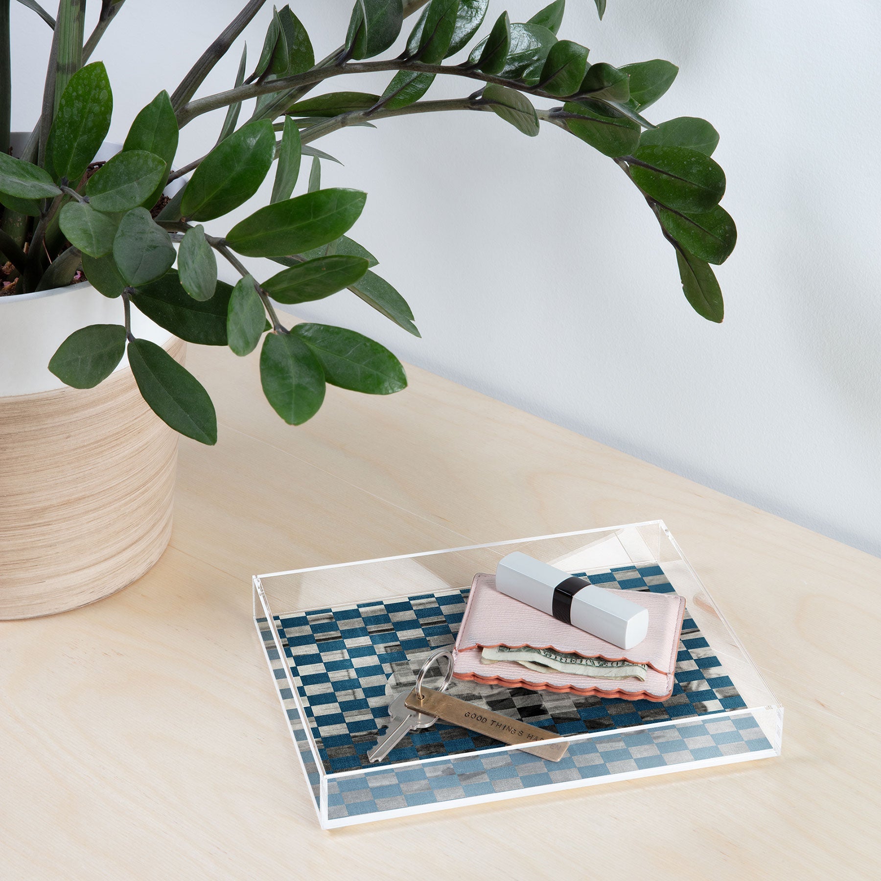 DENY Designs Checker Collage Acrylic Tray