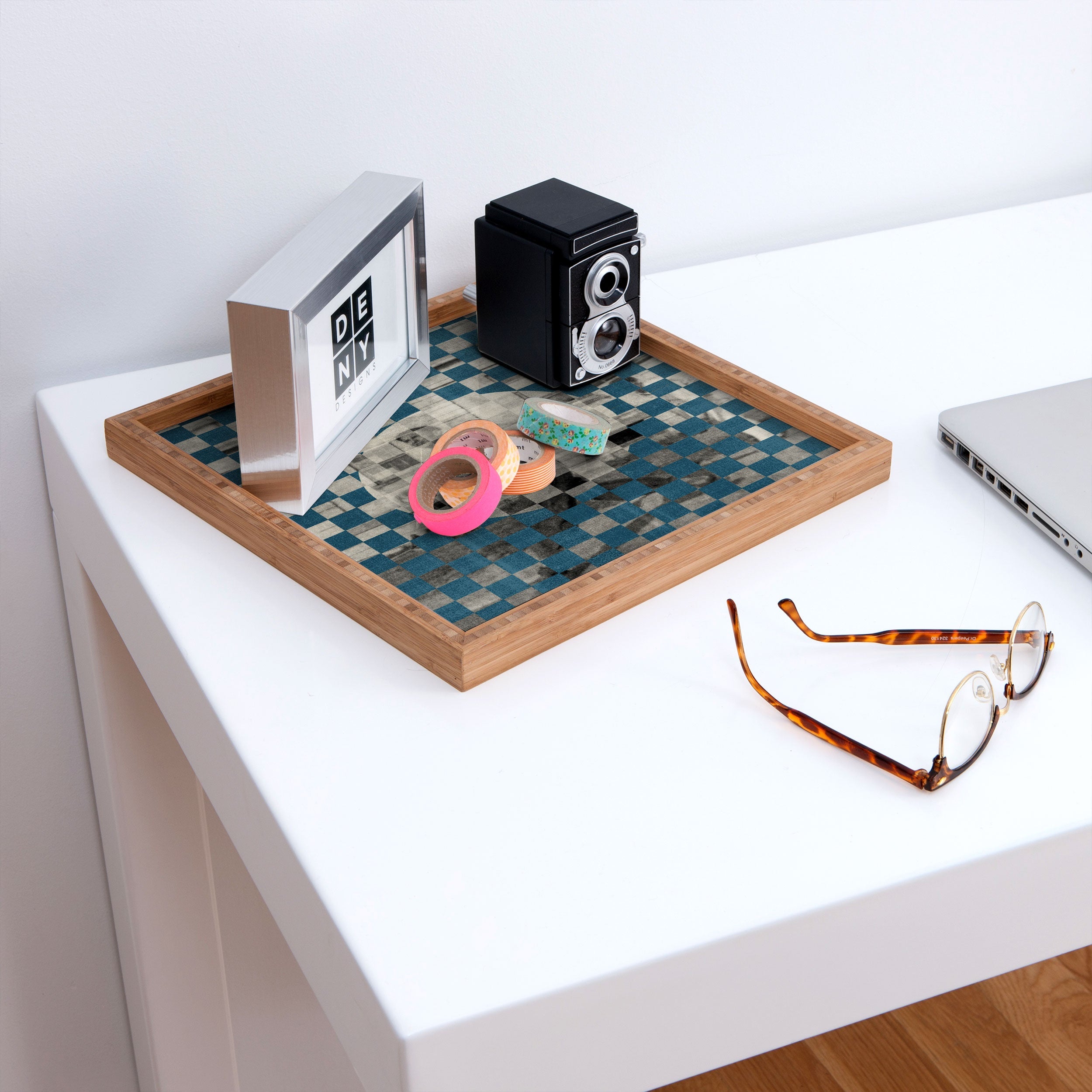 DENY Designs Checker Collage Square Tray