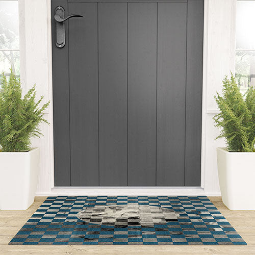 DENY Designs Checker Collage Welcome Mat
