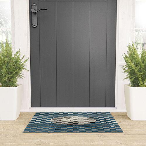 DENY Designs Checker Collage Welcome Mat