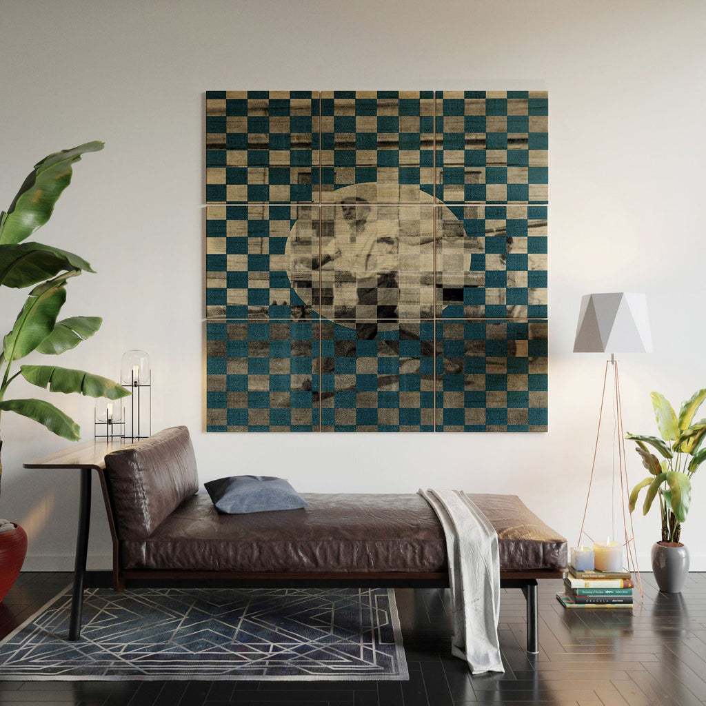 DENY Designs Checker Collage Wood Wall Mural