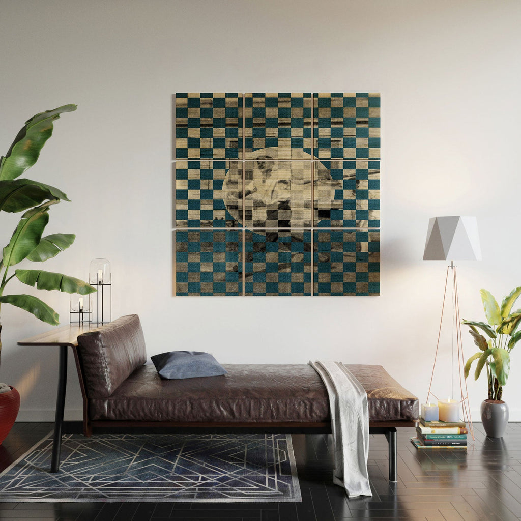 DENY Designs Checker Collage Wood Wall Mural