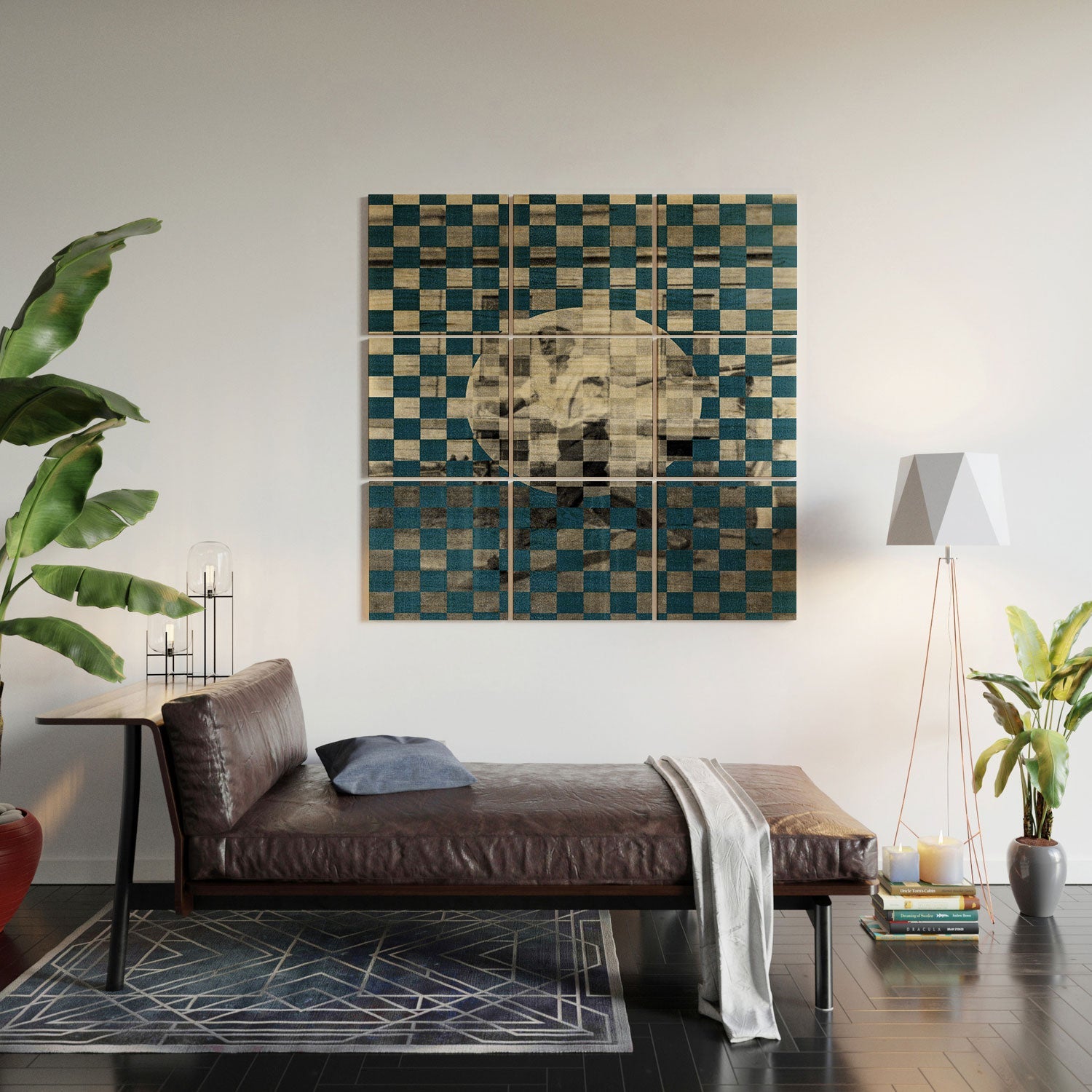 DENY Designs Checker Collage Wood Wall Mural