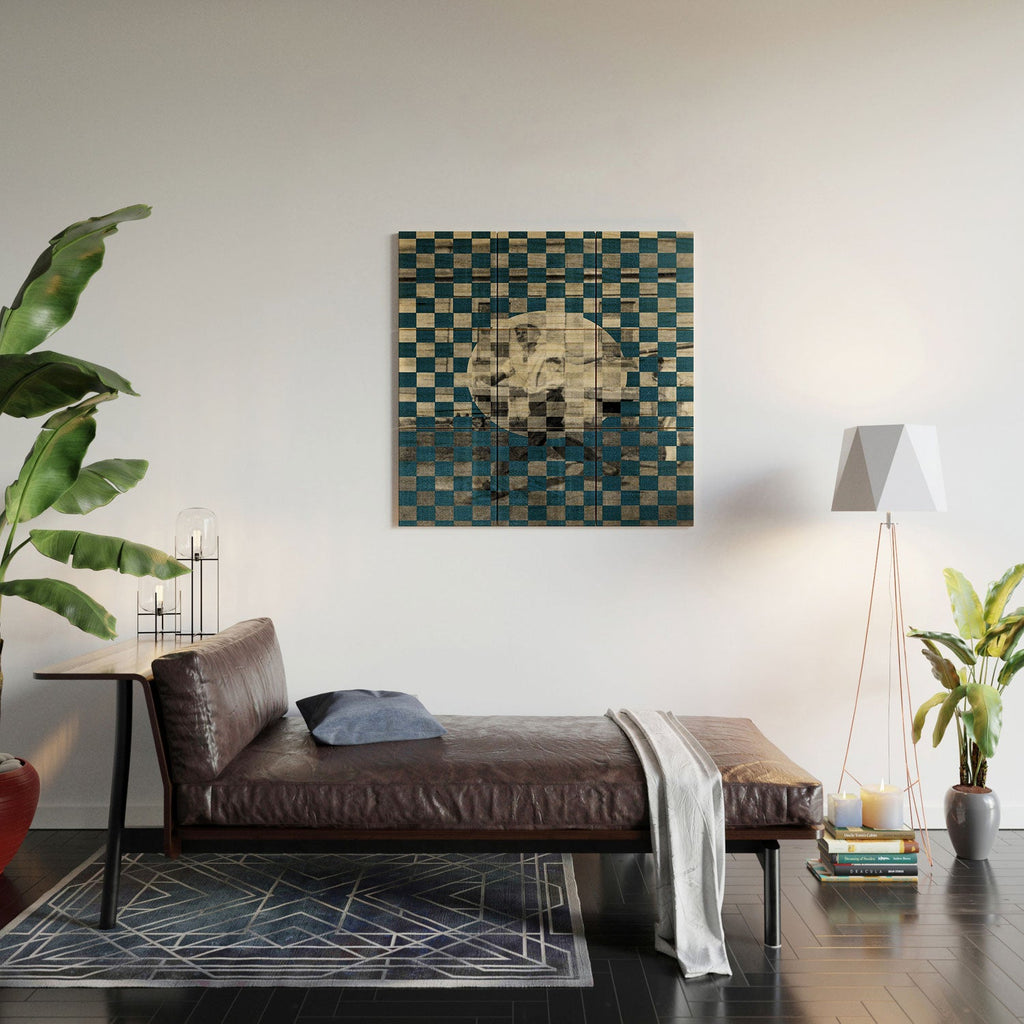 DENY Designs Checker Collage Wood Wall Mural