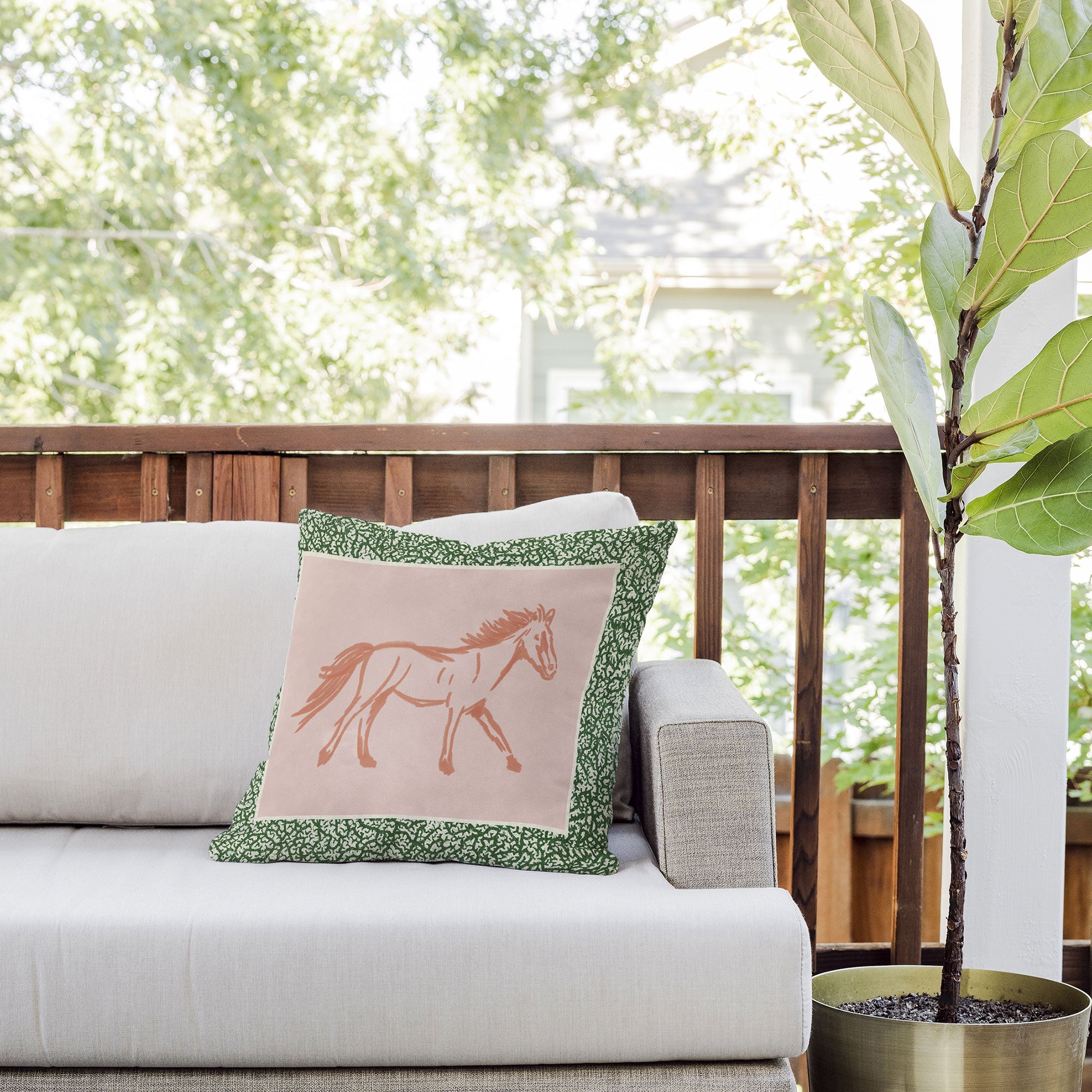 DENY Designs country horse 2 Outdoor Throw Pillow