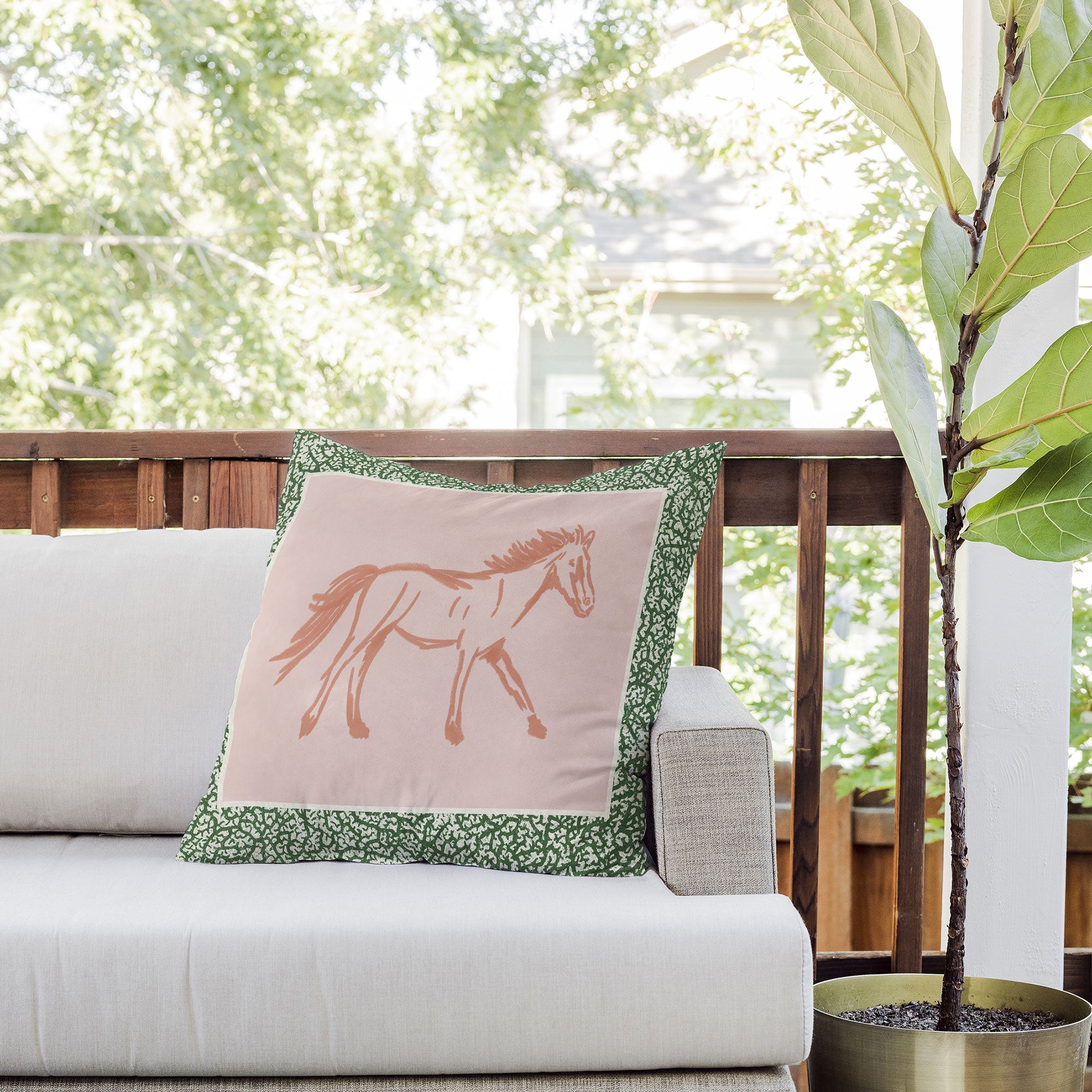 DENY Designs country horse 2 Outdoor Throw Pillow