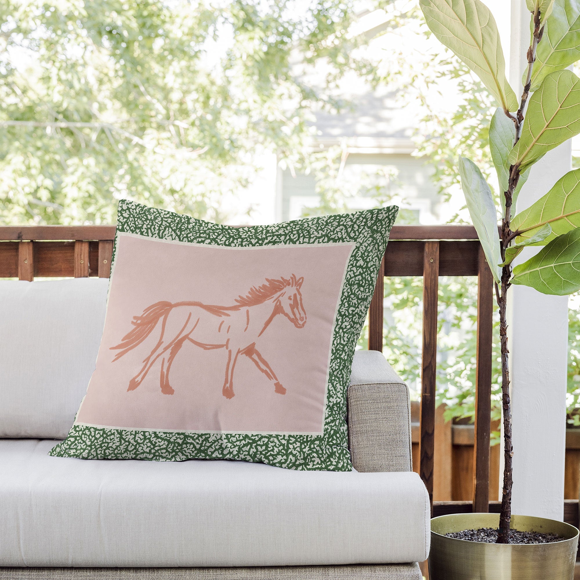 DENY Designs country horse 2 Outdoor Throw Pillow