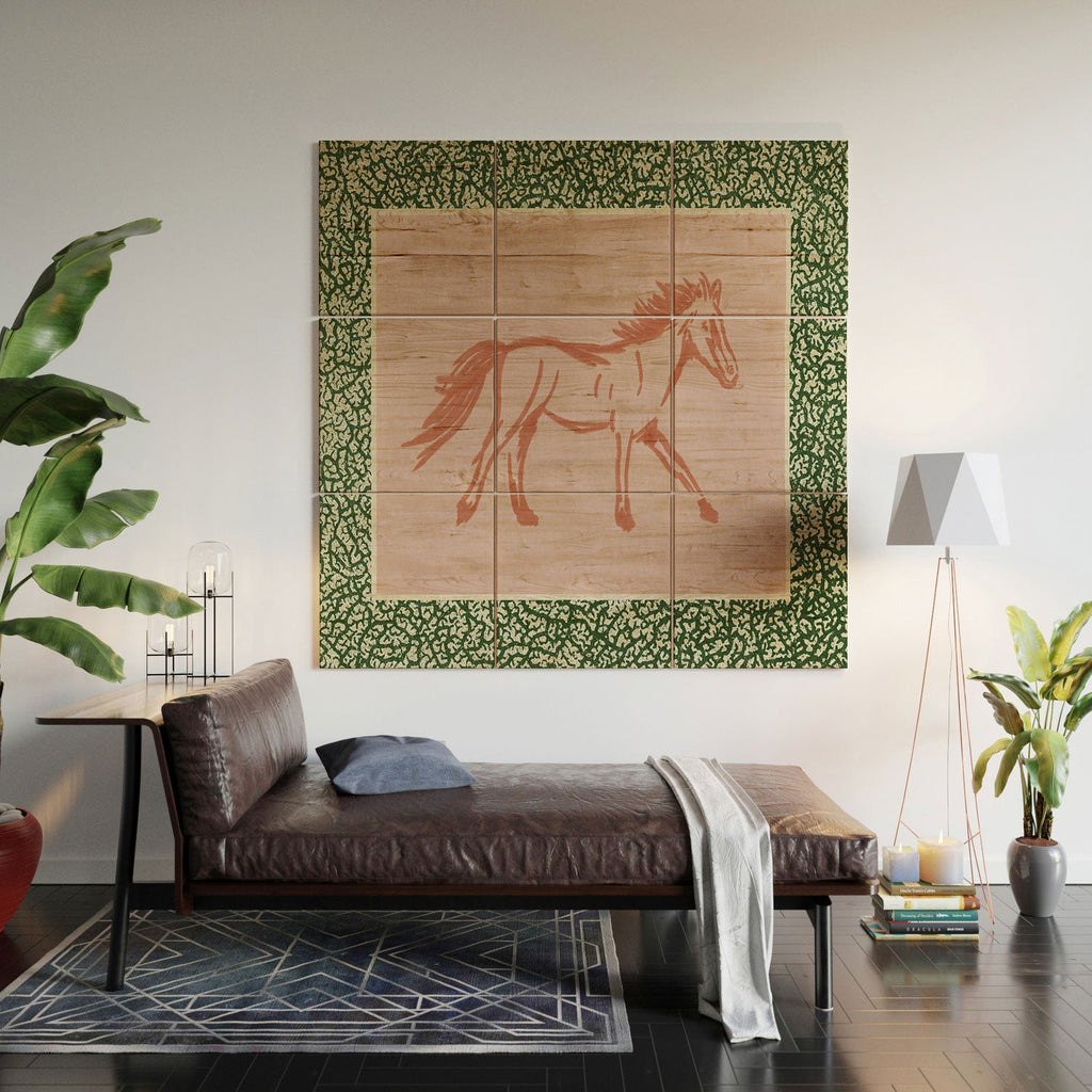 DENY Designs country horse 2 Wood Wall Mural