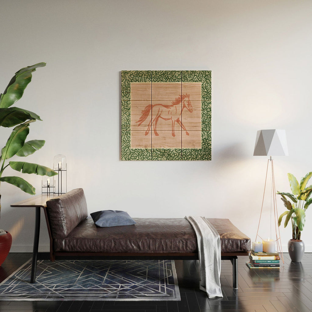 DENY Designs country horse 2 Wood Wall Mural