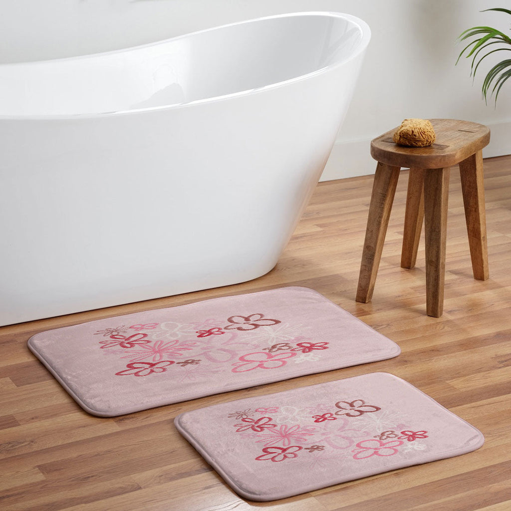 DENY Designs daisy pinks Memory Foam Bath Mat