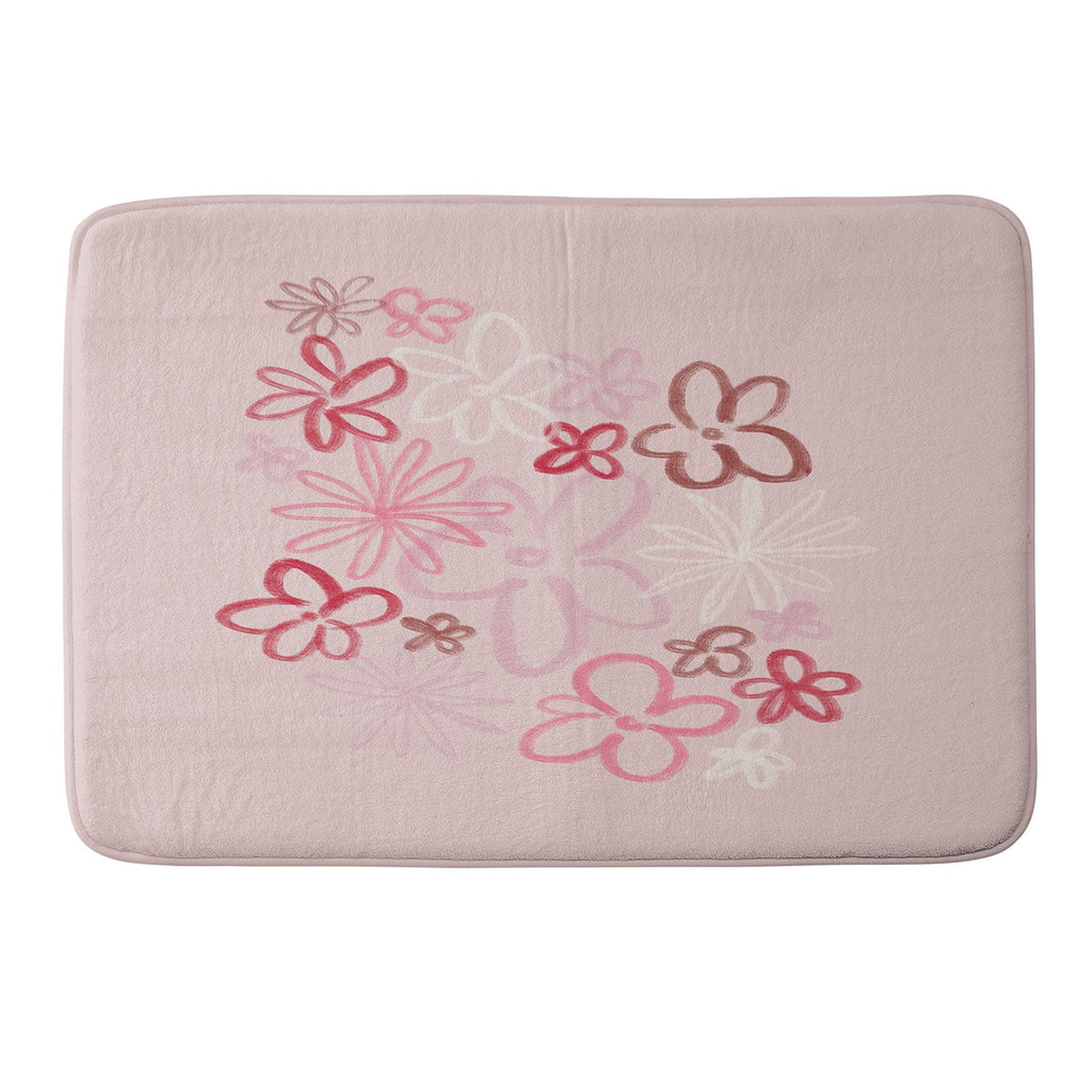 DENY Designs daisy pinks Memory Foam Bath Mat