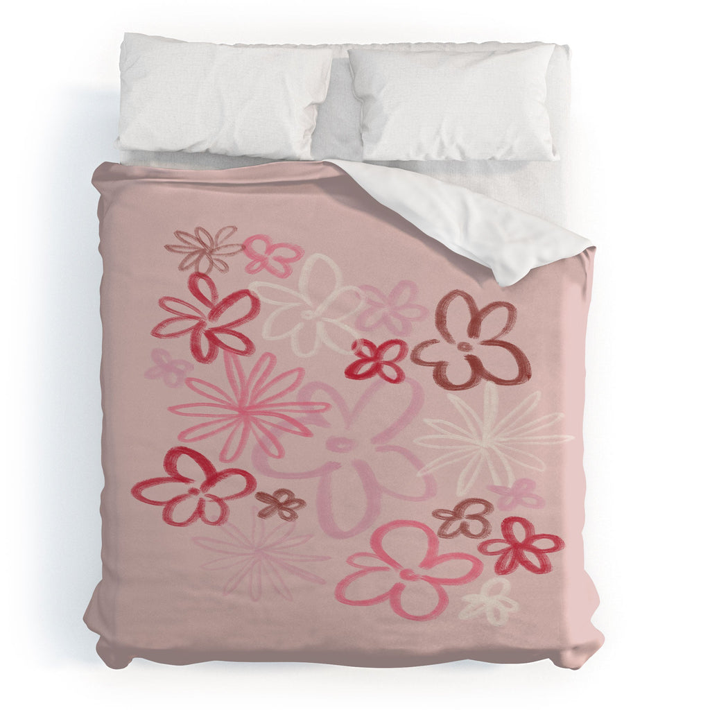 DENY Designs daisy pinks Duvet Cover