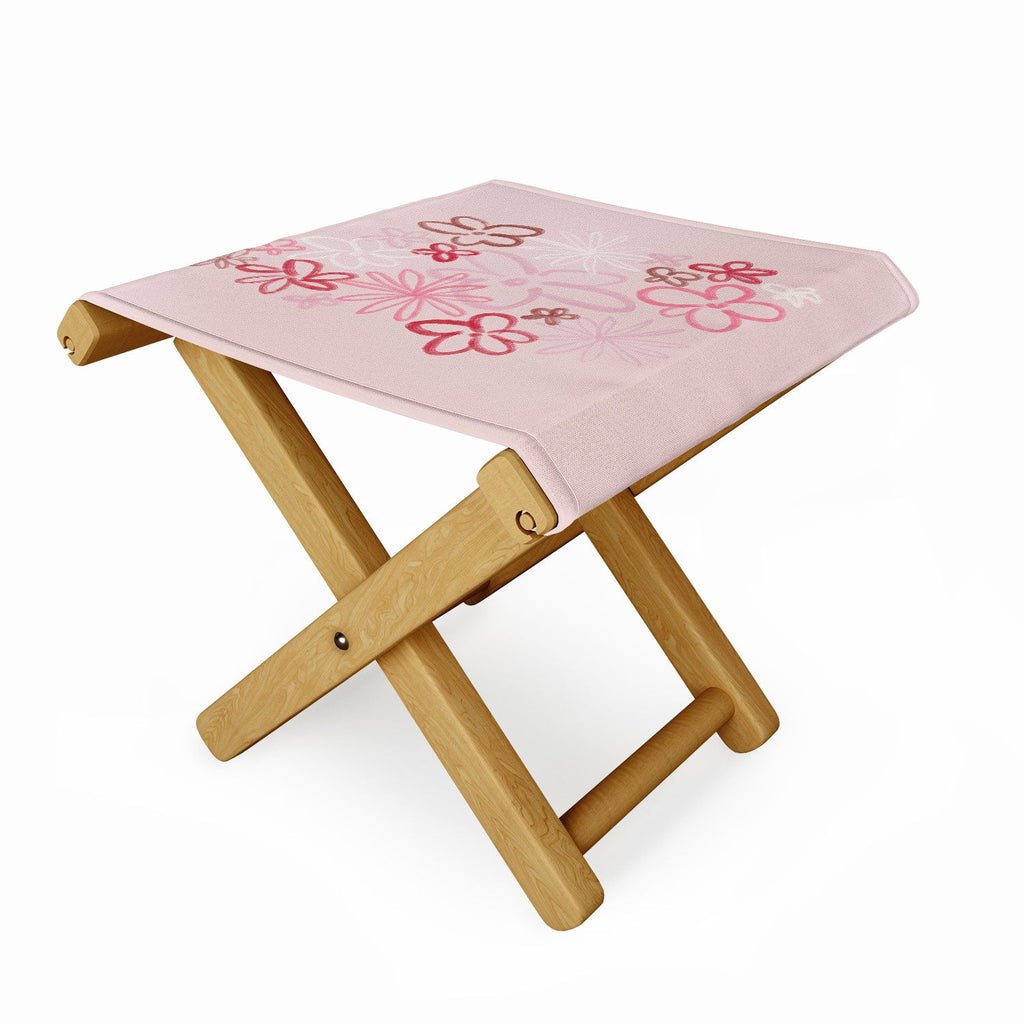 DENY Designs daisy pinks Folding Stool