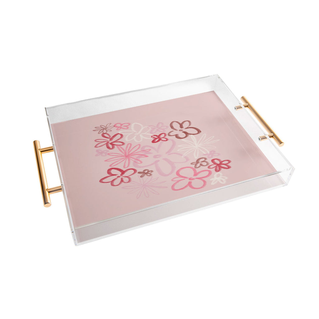 DENY Designs daisy pinks Acrylic Tray