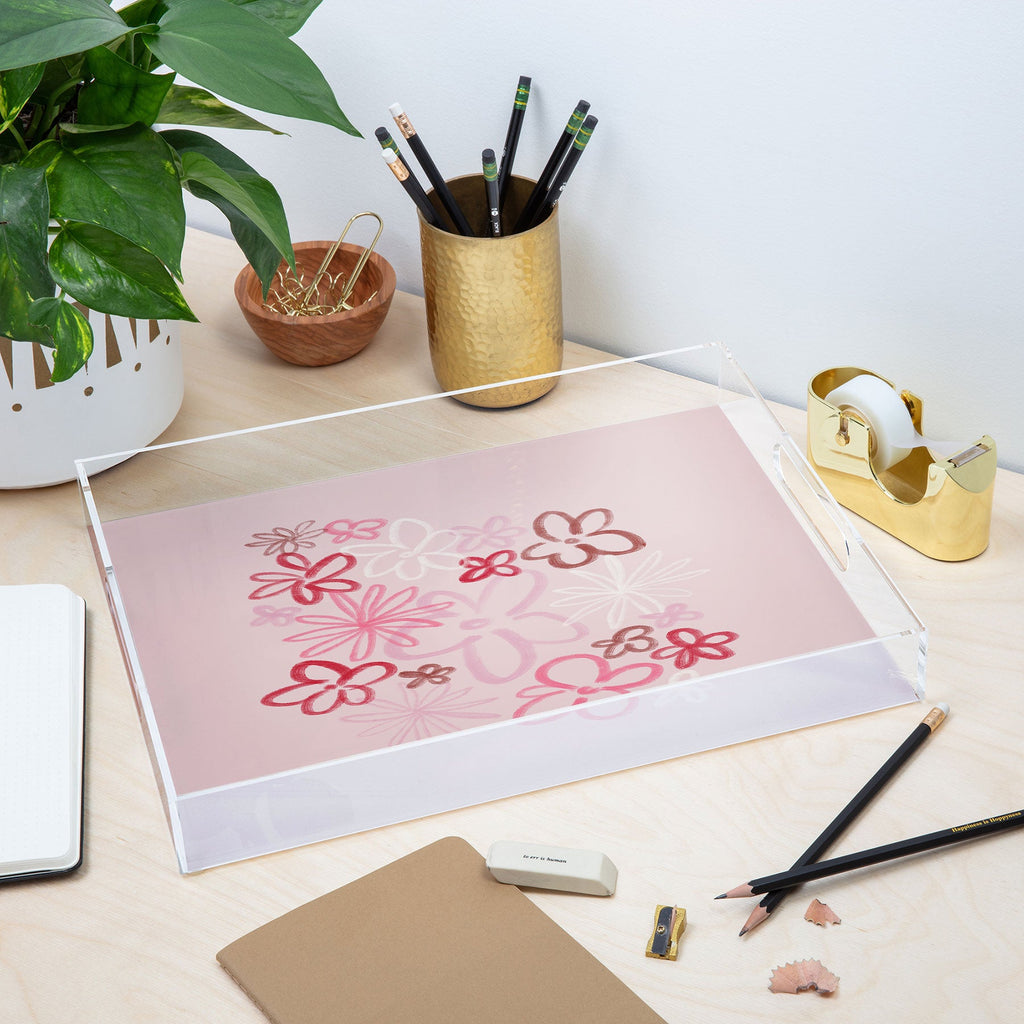 DENY Designs daisy pinks Acrylic Tray