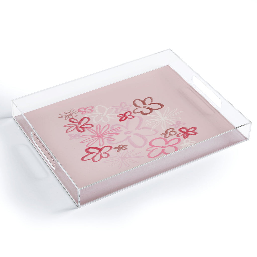 DENY Designs daisy pinks Acrylic Tray