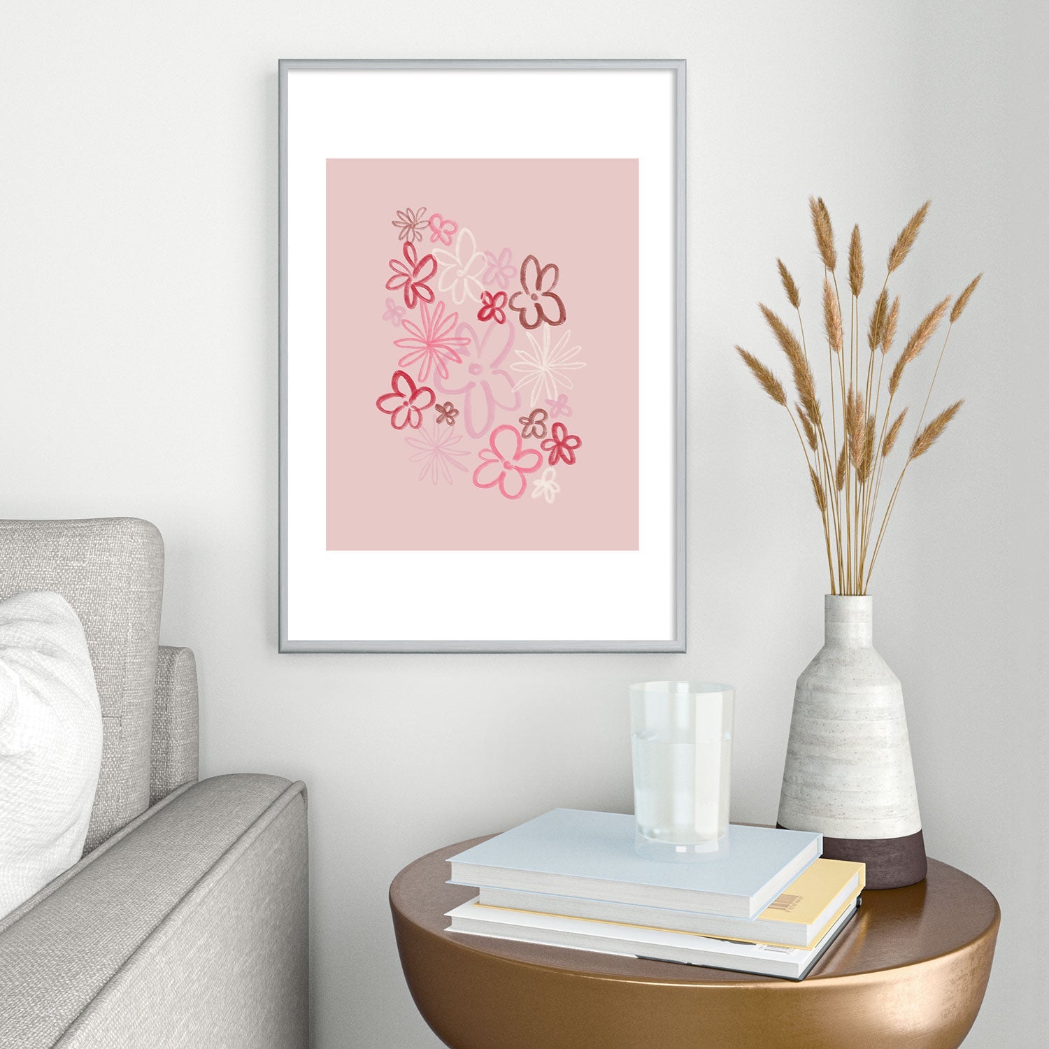 DENY Designs daisy pinks Metal Framed Art Print