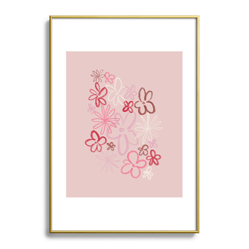 DENY Designs daisy pinks Metal Framed Art Print