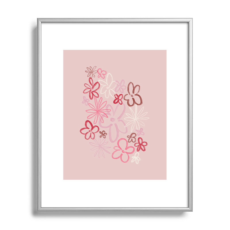 DENY Designs daisy pinks Metal Framed Art Print