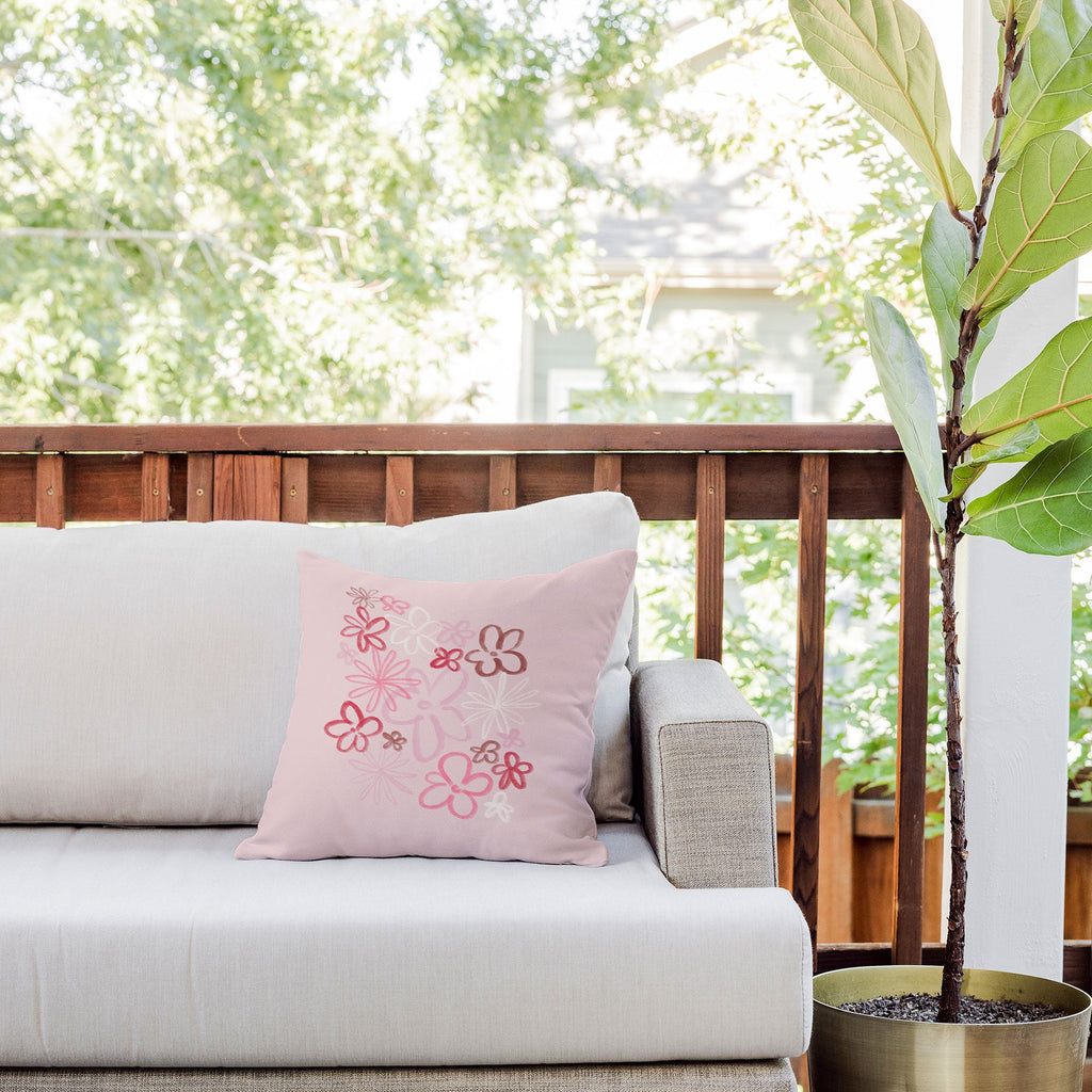 DENY Designs daisy pinks Outdoor Throw Pillow