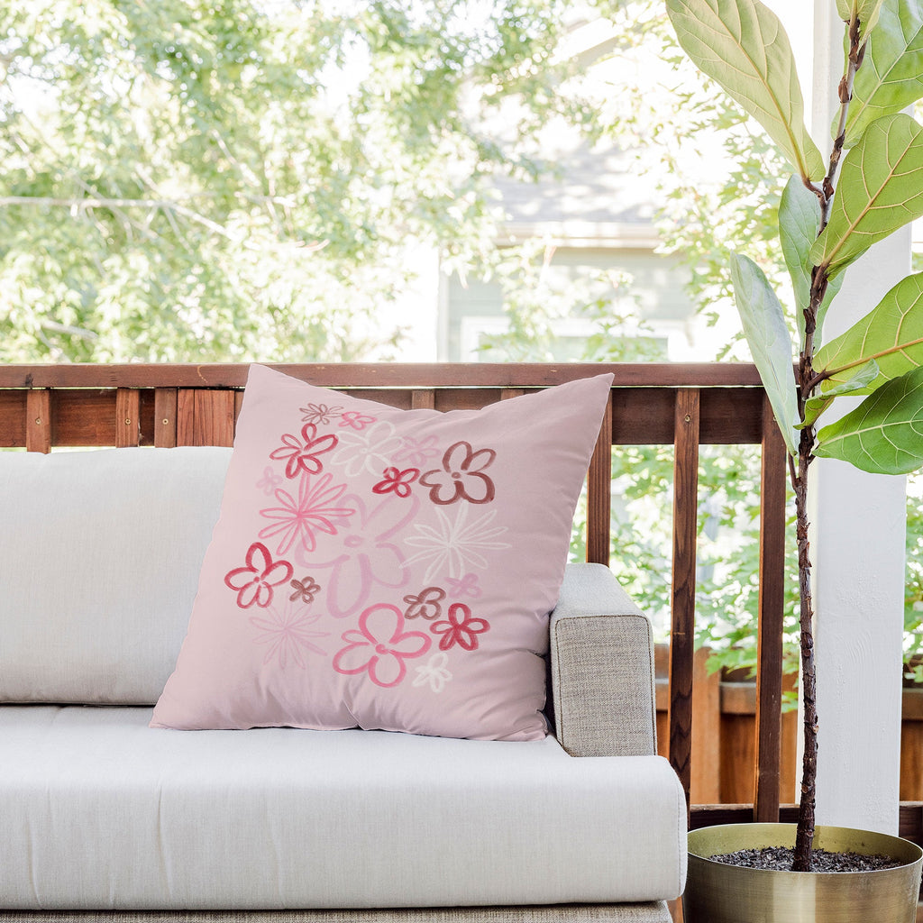 DENY Designs daisy pinks Outdoor Throw Pillow