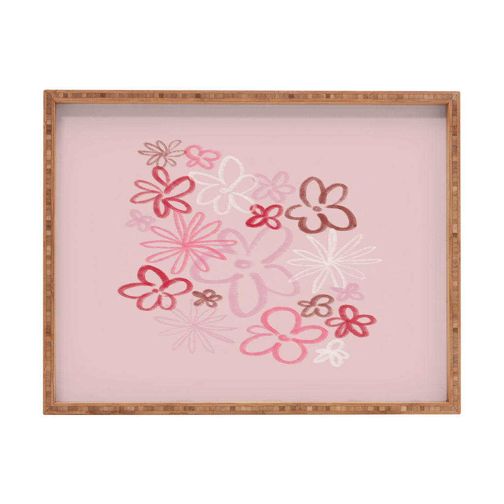 DENY Designs daisy pinks Rectangular Tray