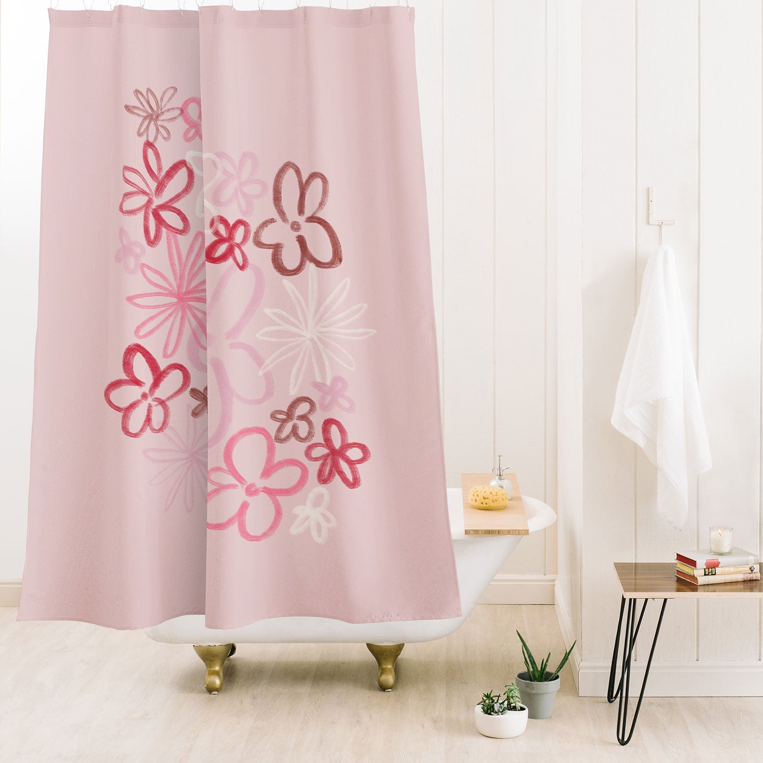 DENY Designs daisy pinks Shower Curtain
