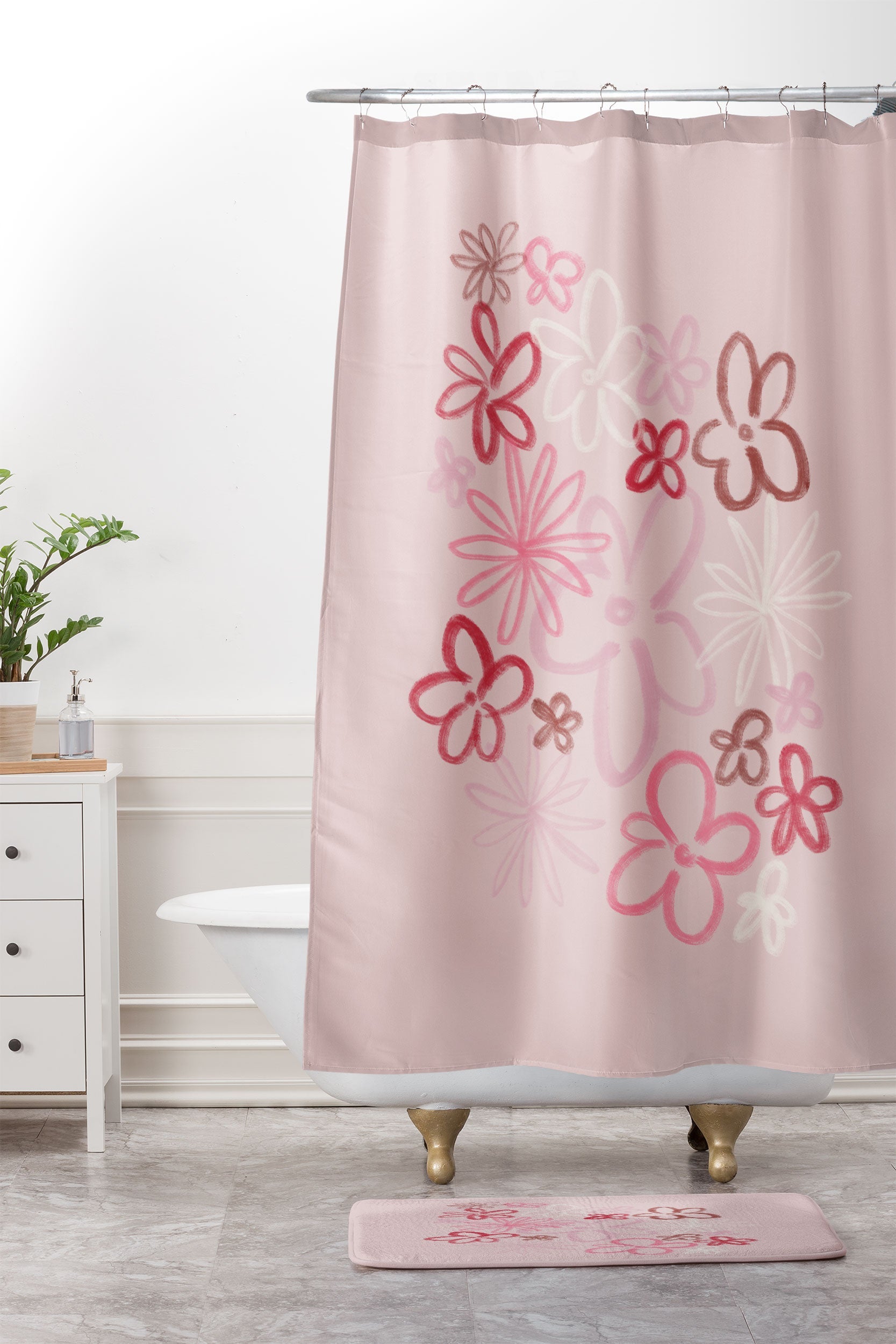 DENY Designs daisy pinks Memory Foam Bath Mat
