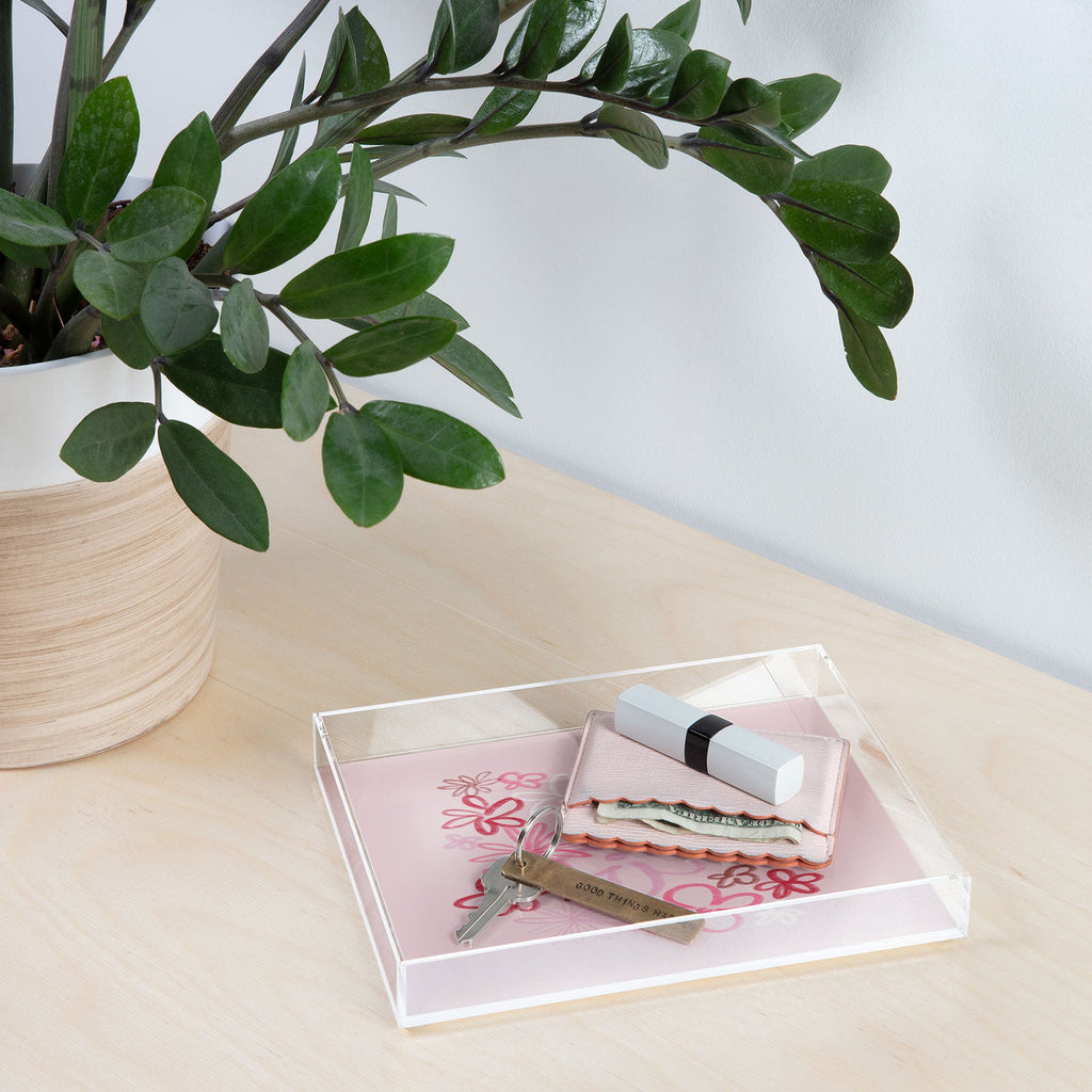 DENY Designs daisy pinks Acrylic Tray