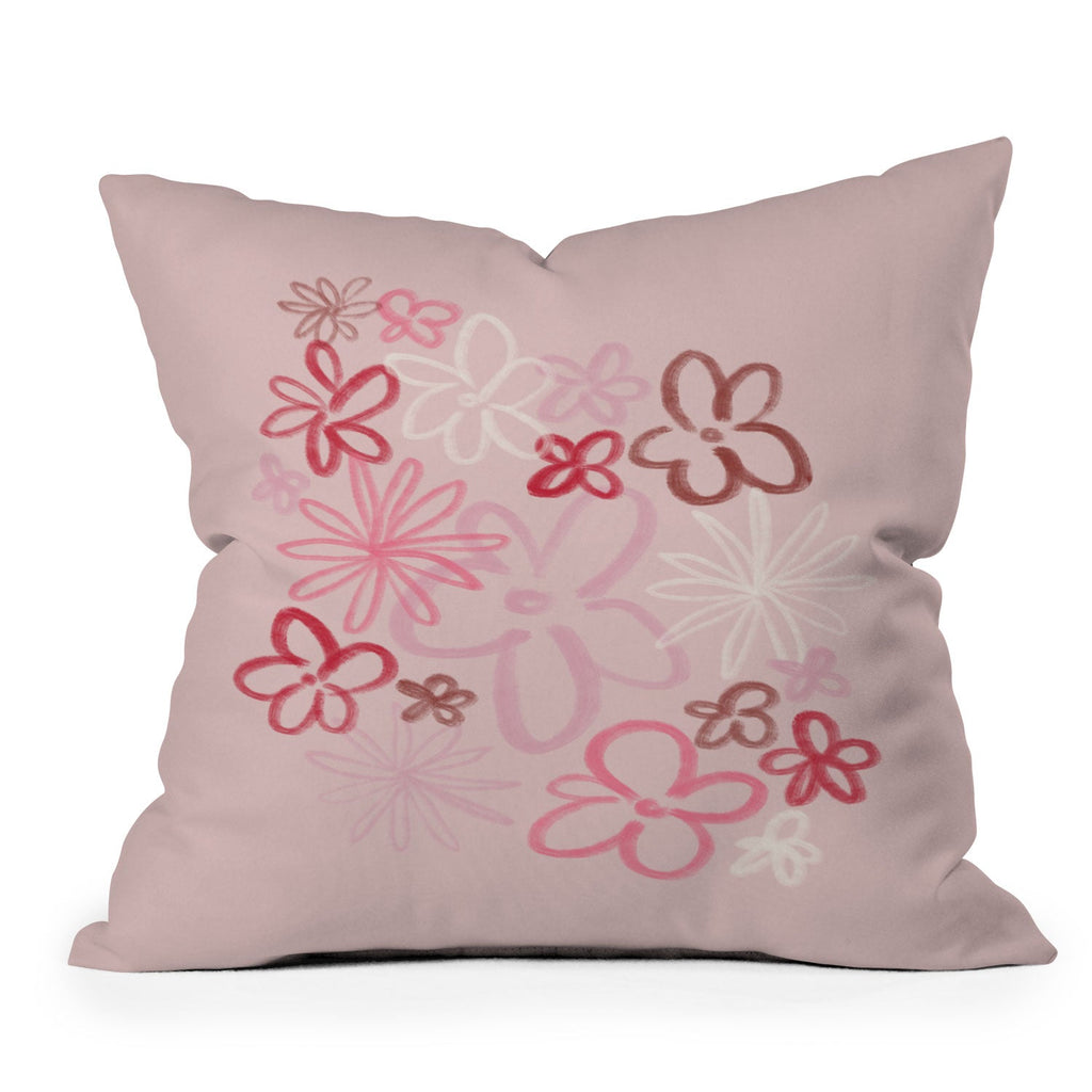 DENY Designs daisy pinks Outdoor Throw Pillow