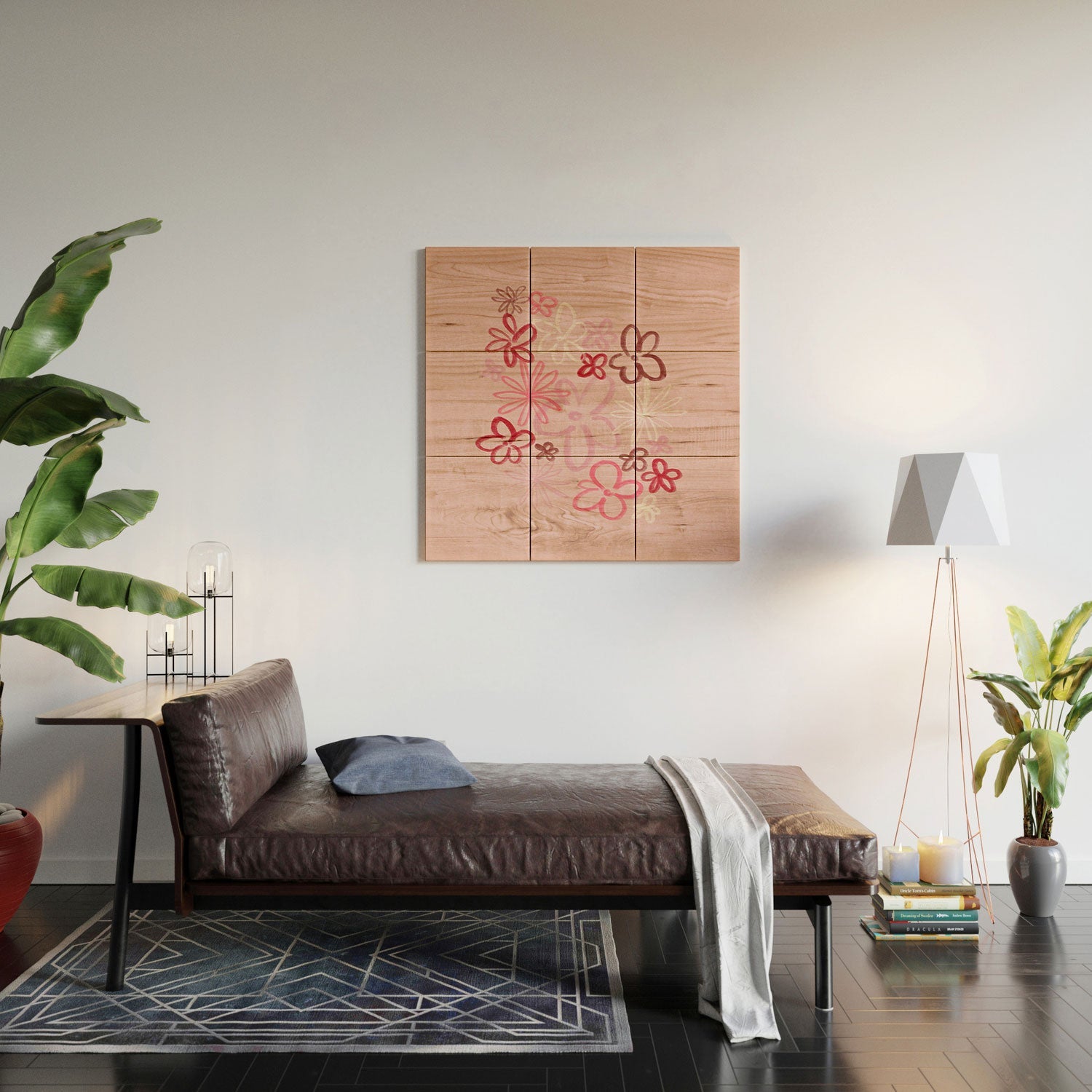 DENY Designs daisy pinks Wood Wall Mural