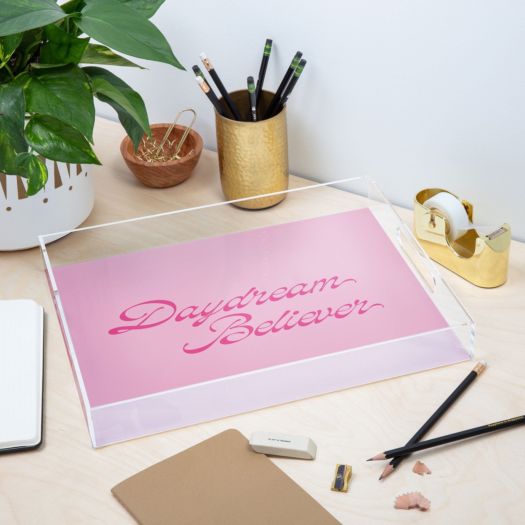 DENY Designs Daydream Believer Pink Acrylic Tray