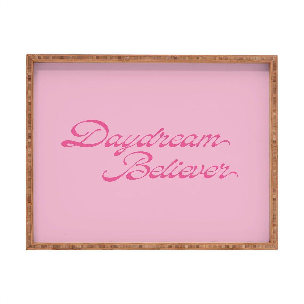 DENY Designs Daydream Believer Pink Rectangular Tray