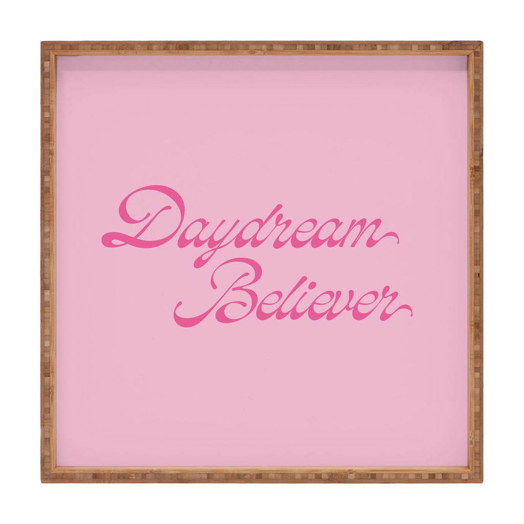DENY Designs Daydream Believer Pink Square Tray