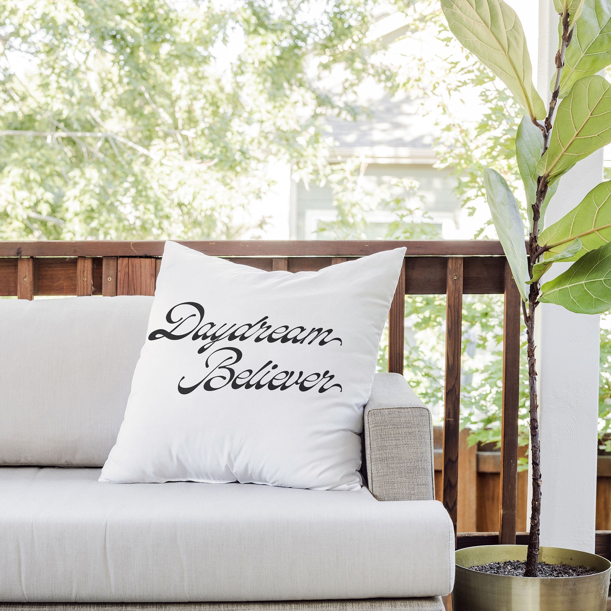 DENY Designs Daydream Believer W and B Outdoor Throw Pillow