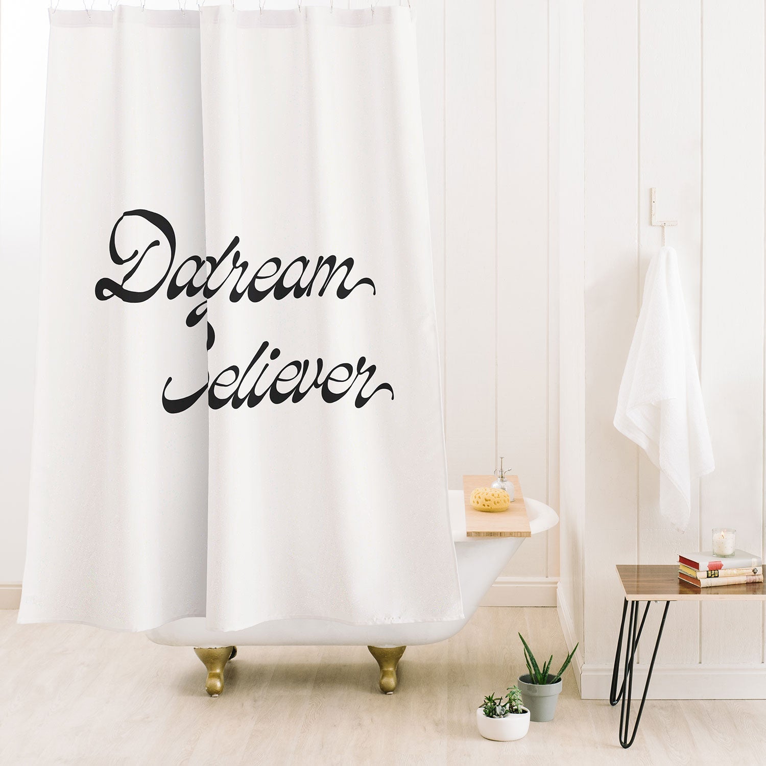 DENY Designs Daydream Believer W and B Shower Curtain