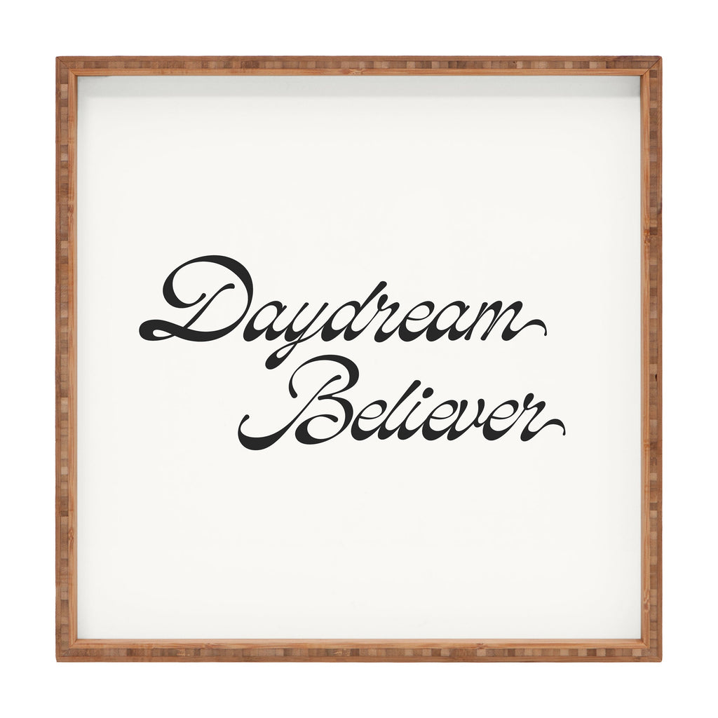 DENY Designs Daydream Believer W and B Square Tray